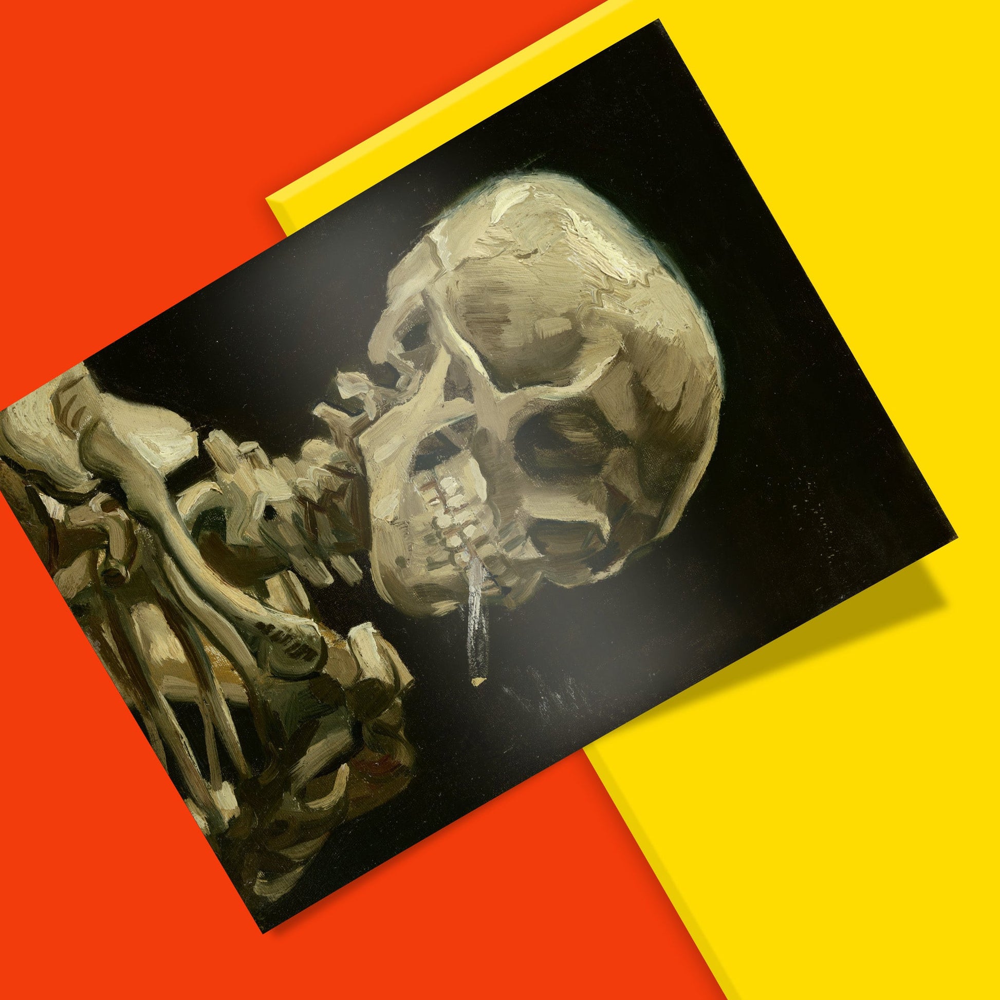 skull of a skeleton with burning cigarette print Vincent van Gogh Head of a Skeleton with a Burning Cigarette Print skull of a skeleton with burning cigarette print Vincent van Gogh Head of a Skeleton with a Burning Cigarette Print