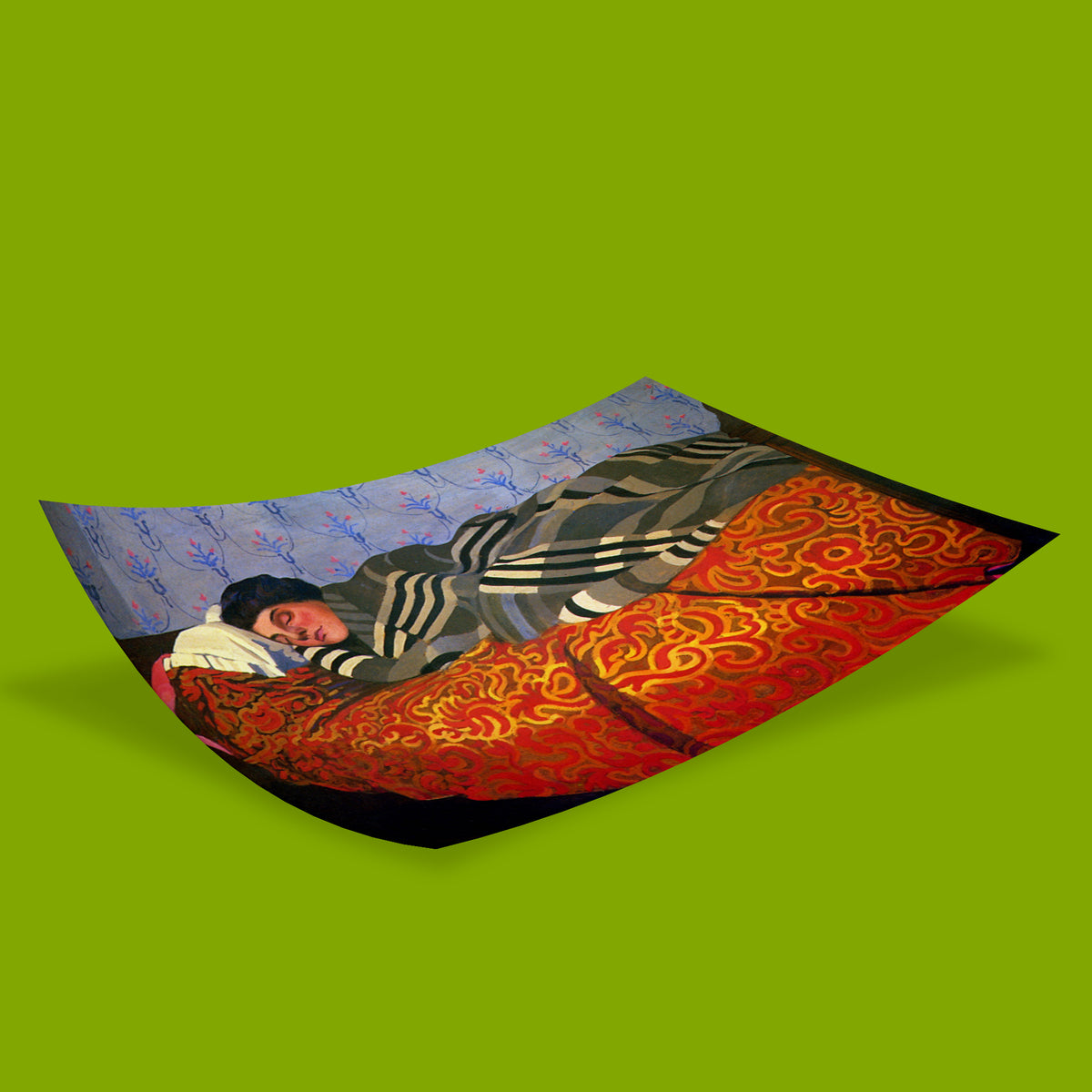 Woman Lying Down, Sleeping art print by Swiss painter Félix Vallotton, a Nabis-era interior scene reproduced as a fine art poster.