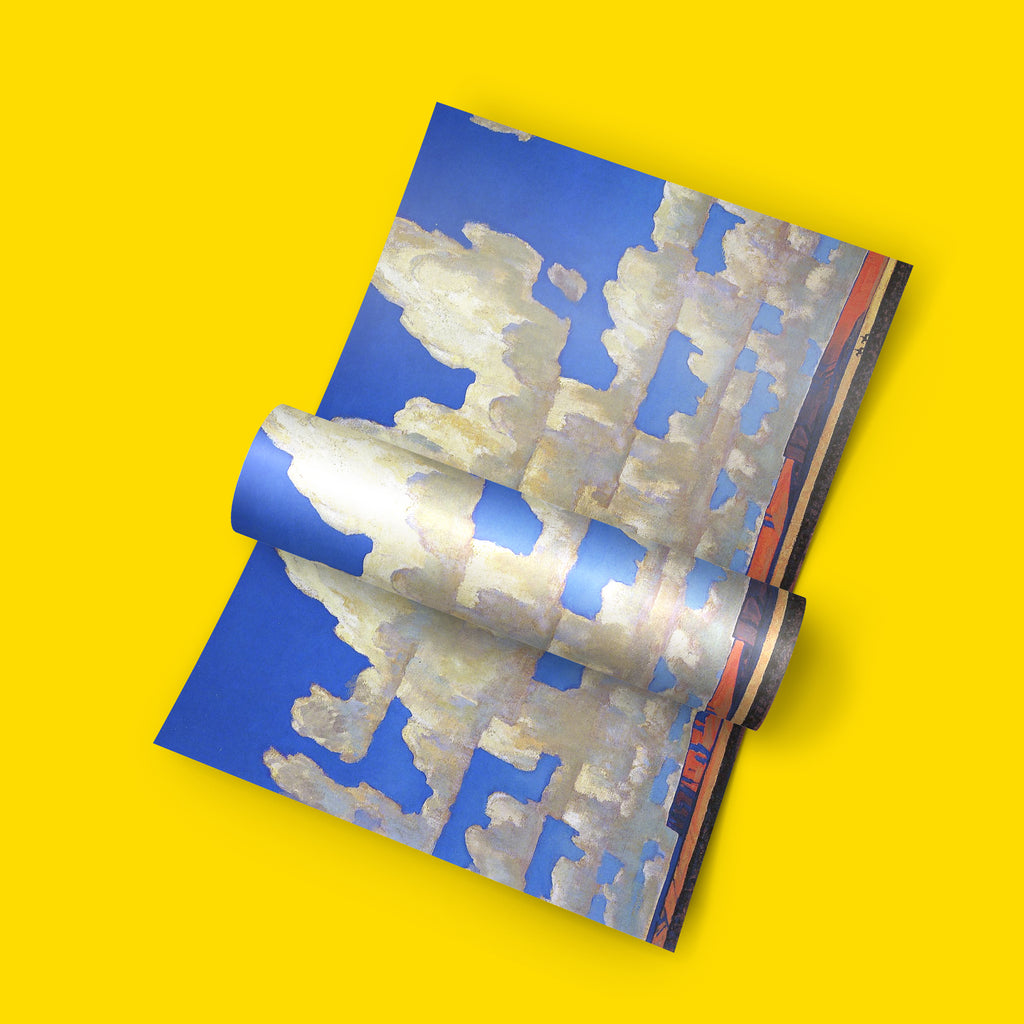 Iconic Southwestern landscape wall art by Maynard Dixon titled Cloud World, depicting 1920s Arizona desert scenery.