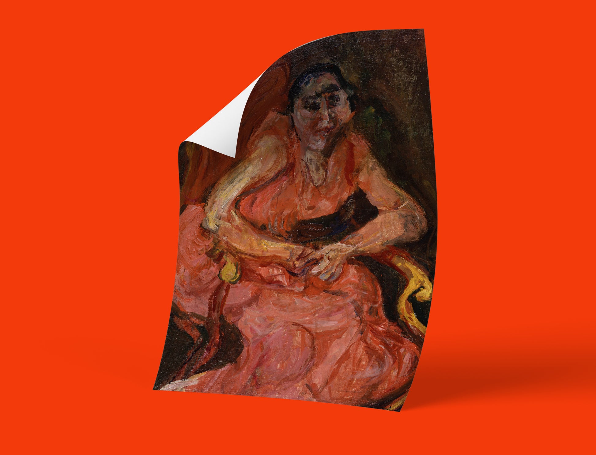 Premium art print of Chaim Soutine's Woman in Pink painting - European Expressionist wall art poster with museum quality giclée printing technology