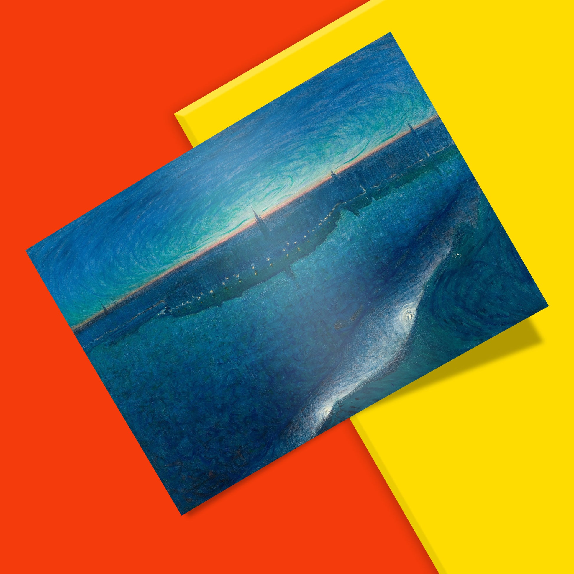 Eugene Jansson Stockholm cityscape fine art poster shown in multiple frame sizes demonstrating versatile wall art options for any interior space