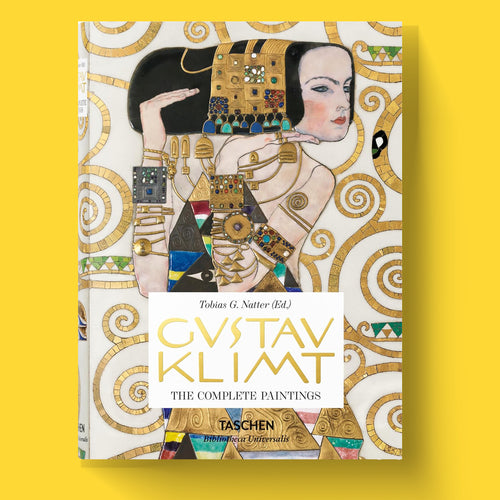 Gustav Klimt The Complete Paintings art book by Taschen, showcasing the book's front cover featuring an iconic golden painting. A premium coffee table book for fine art lovers.