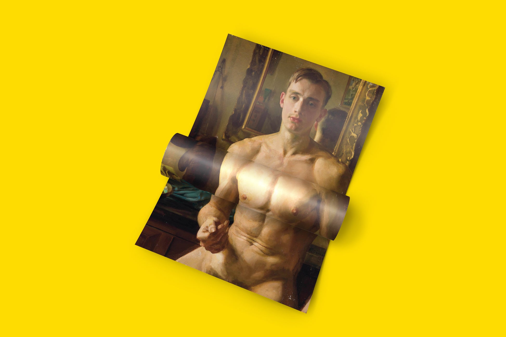 A detailed gay art poster of Konstantin Somov's masterpiece "The Boxer," ideal for adding queer art to any interior design.