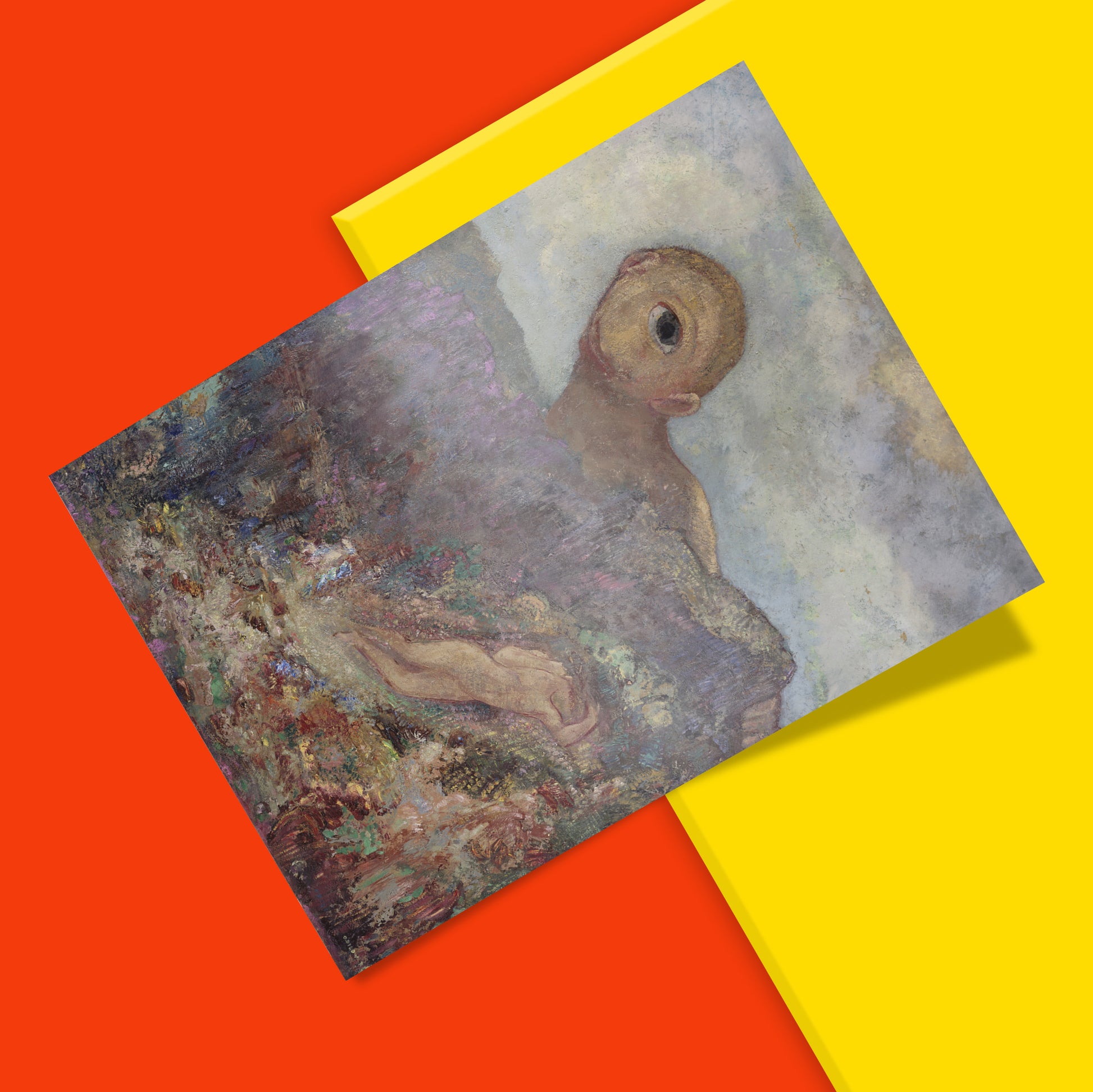 Large wall art print of Odilon Redon's The Cyclops on smooth matte 200gsm paper, giclée fine art reproduction with vivid colour accuracy, perfect for living room or study decor