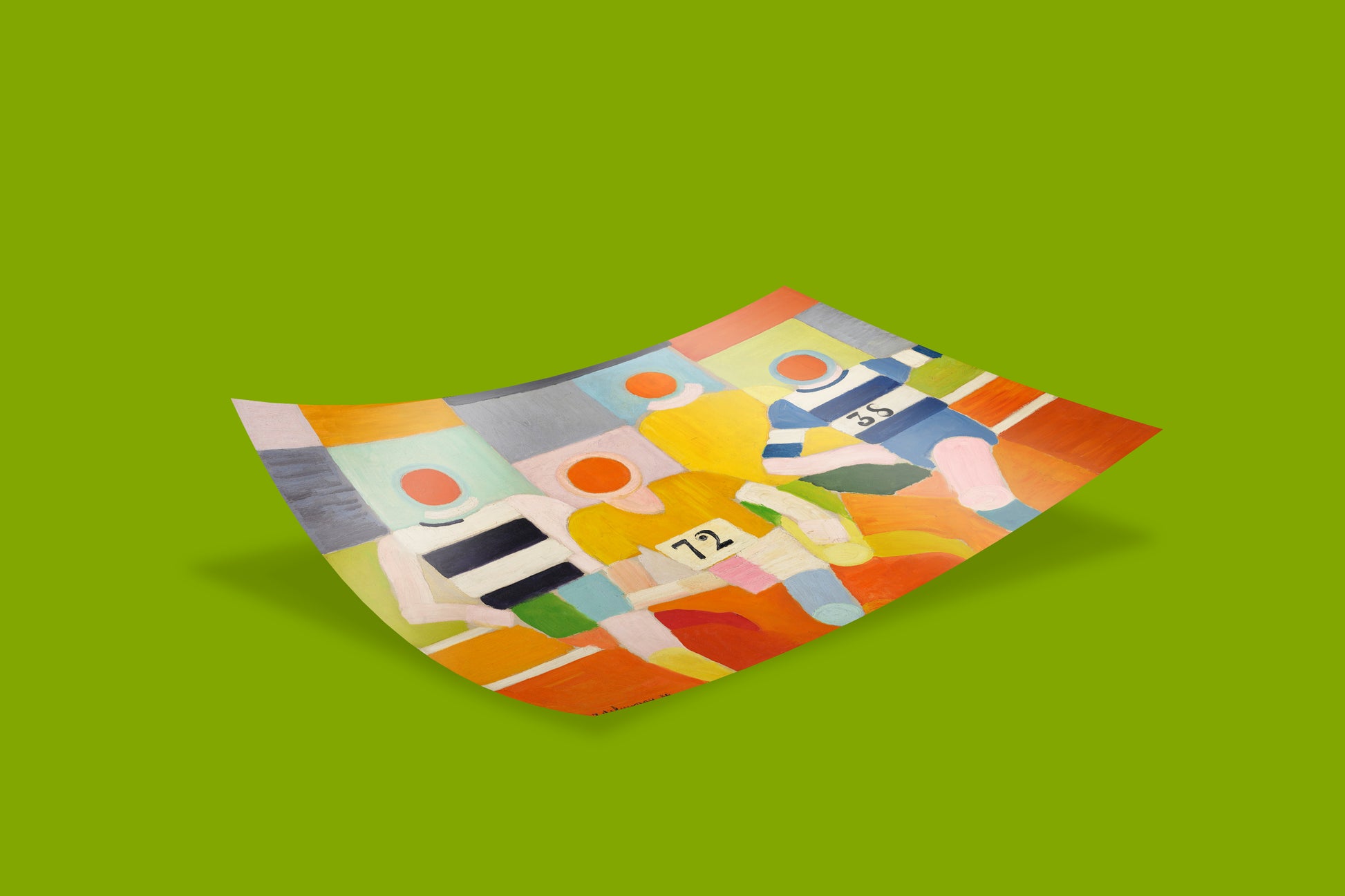 High-resolution art print reproduction of Robert Delaunay's famous Runners painting - Orphist abstract wall art for luxury contemporary home decor