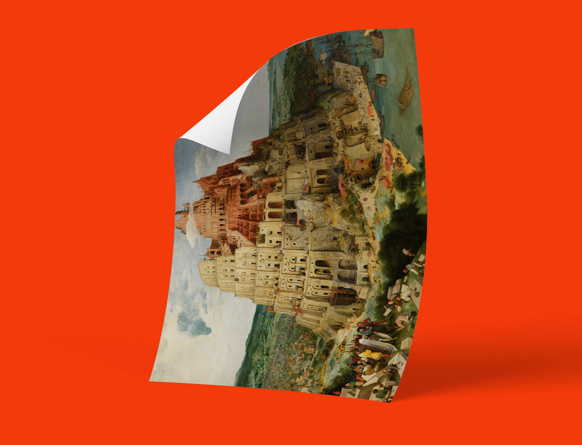 Flemish Renaissance Tower of Babel art print - Bruegel masterpiece reproduction featuring detailed architecture, premium quality wall art for collectors