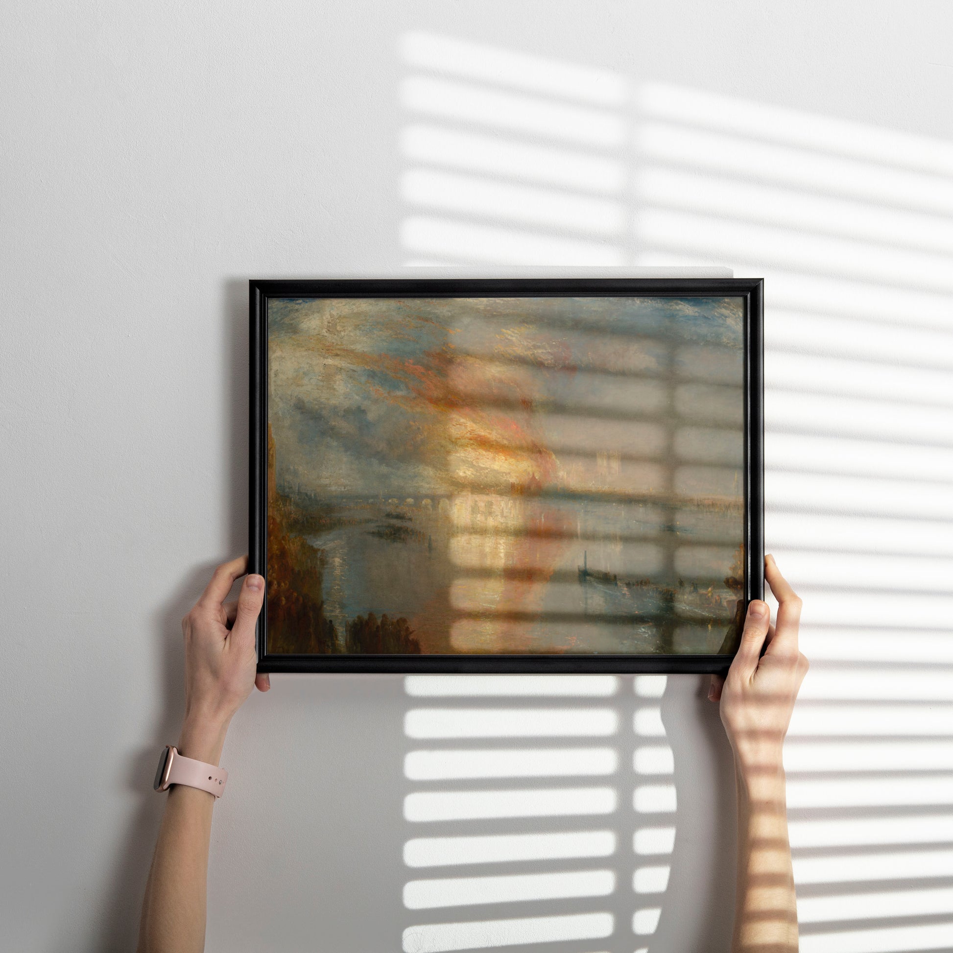 The Burning of the Houses of Lords and Commons by J. M. W. Turner, premium oil painting reproduction fine art print for home and interior décor