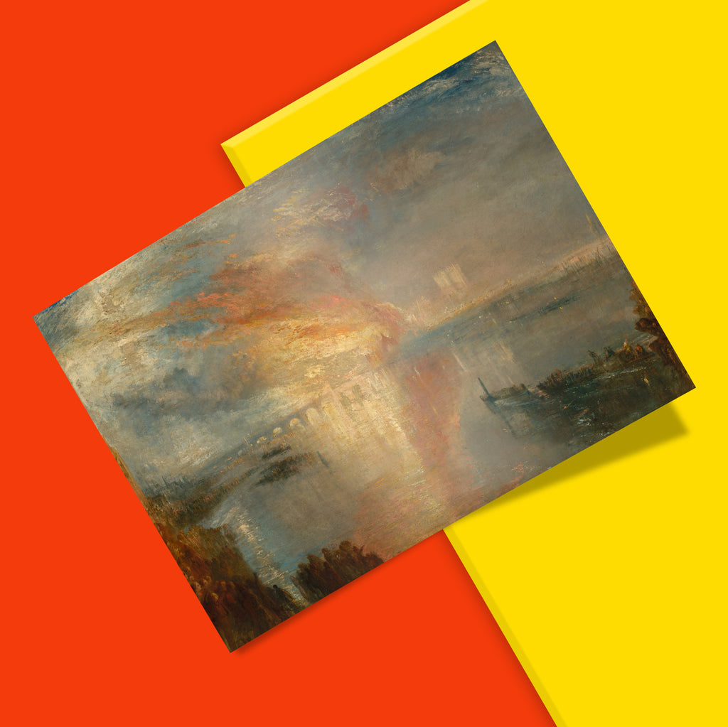 J. M. W. Turner fire painting luxury wall art print, The Burning of the Houses of Parliament, statement interior décor giclée art print