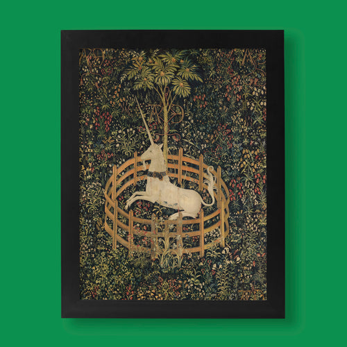 Fine art print of The Unicorn in Captivity medieval tapestry, ideal wall art for art lovers