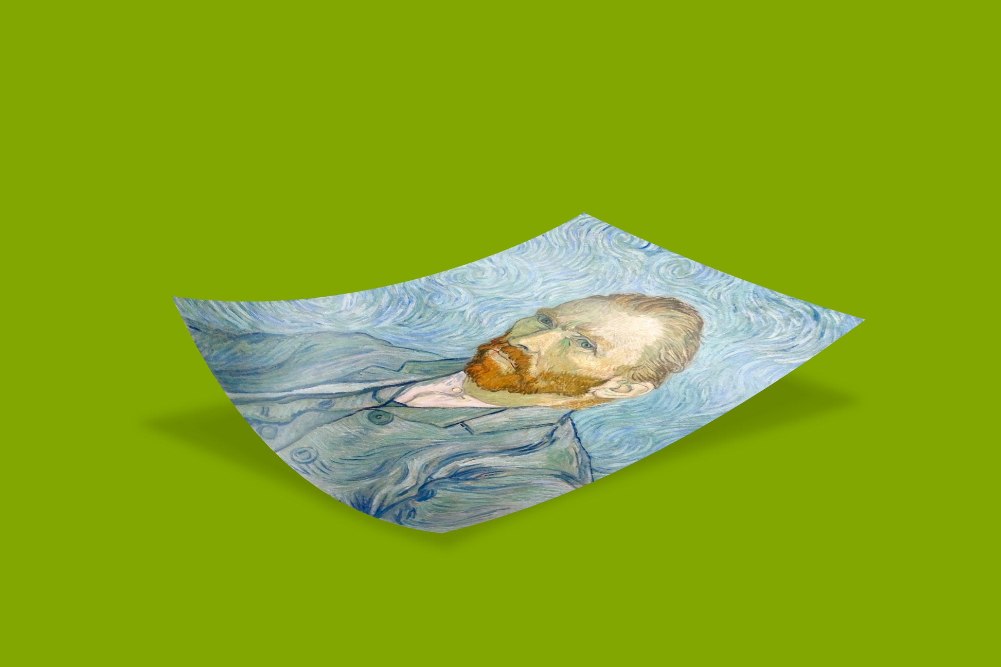 Premium van Gogh final self-portrait art print reproduction showing famous swirling technique and golden beard, ideal cultural heritage wall art for contemporary homes and offices