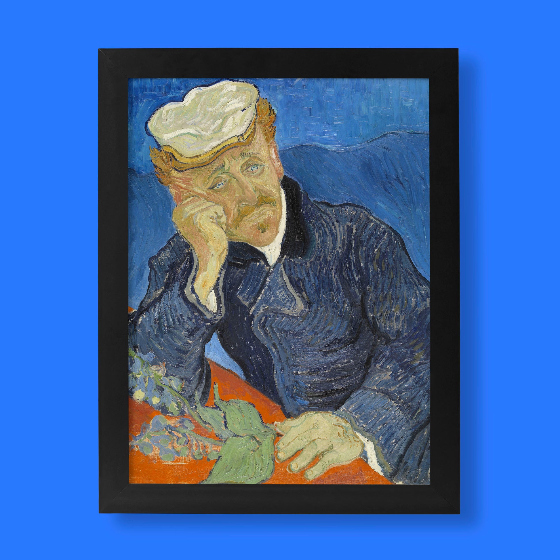 Giclee fine art print of Vincent van Gogh's Portrait of Dr. Paul Gachet, perfect for wall art.