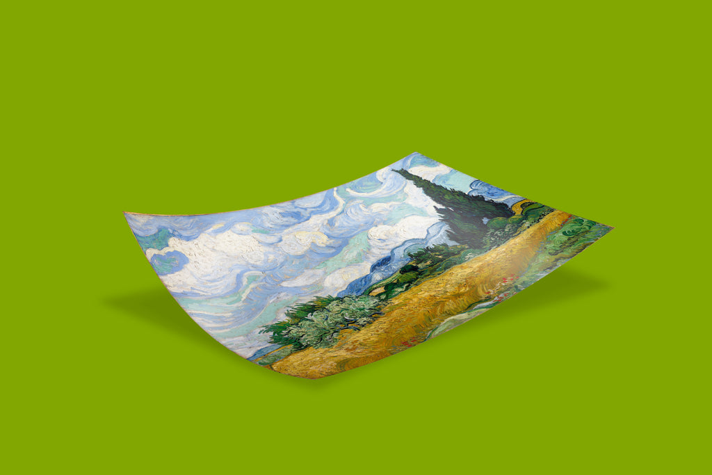 High-quality Vincent van Gogh Wheat Field with Cypresses giclée art print with 12-colour printing technology, classic Post-Impressionist wall art for home or office