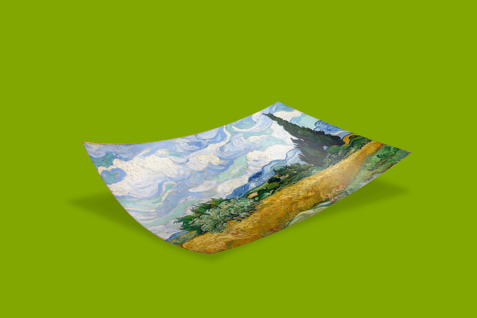 High-quality Vincent van Gogh Wheat Field with Cypresses giclée art print with 12-colour printing technology, classic Post-Impressionist wall art for home or office