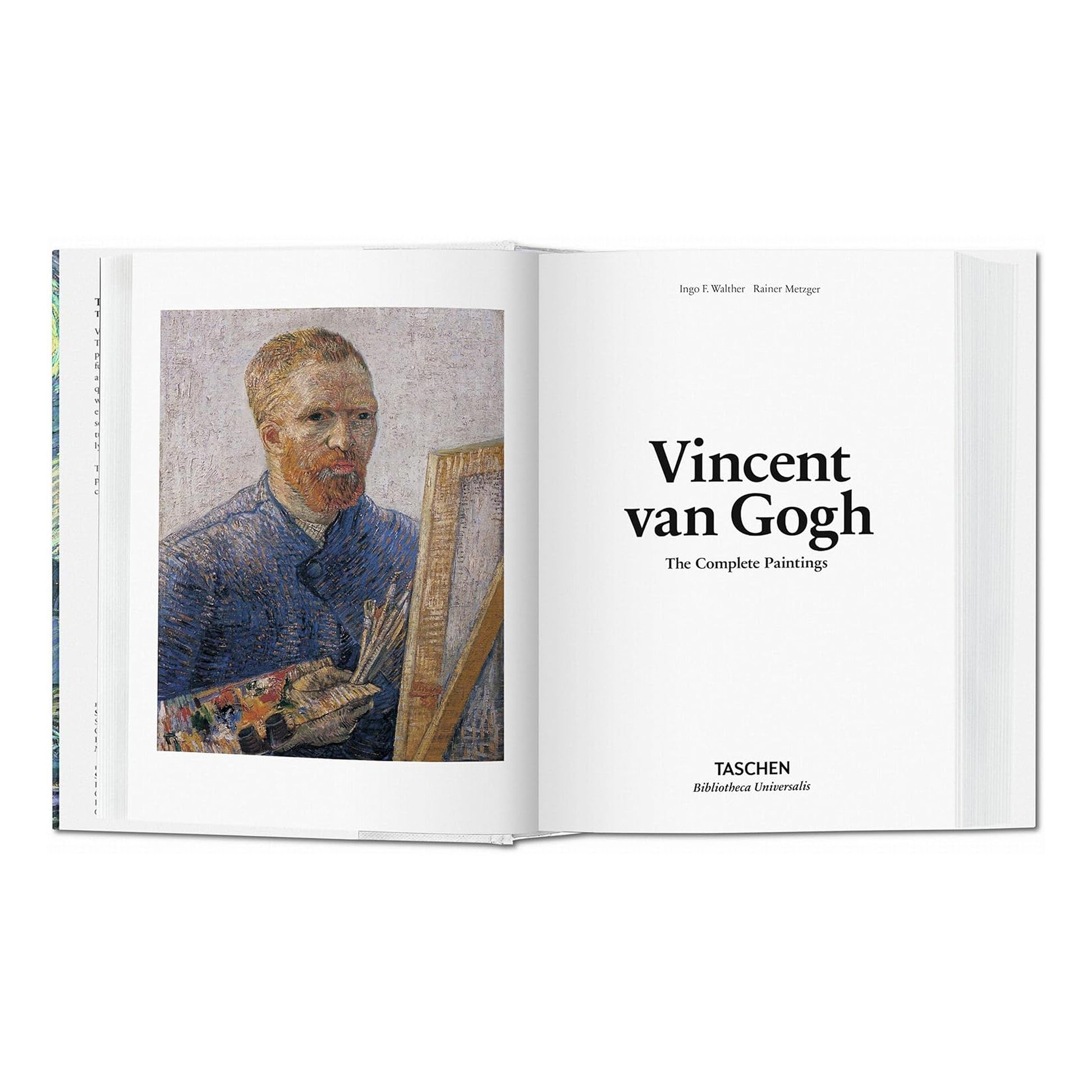 The interior spread of the Van Gogh: The Complete Paintings art book, showcasing high-quality reproductions of fine art masterpieces.