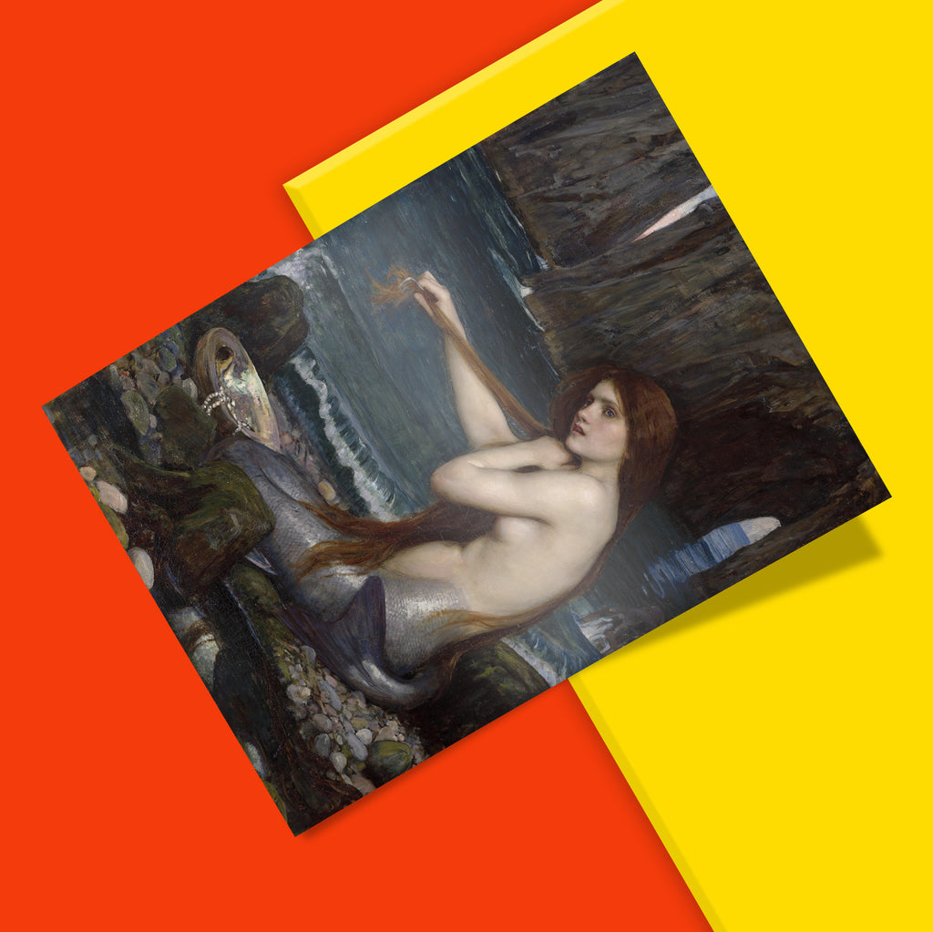 Famous Pre-Raphaelite painting art print, Waterhouse A Mermaid poster, ultra-sharp 350 dpi fine art reproduction