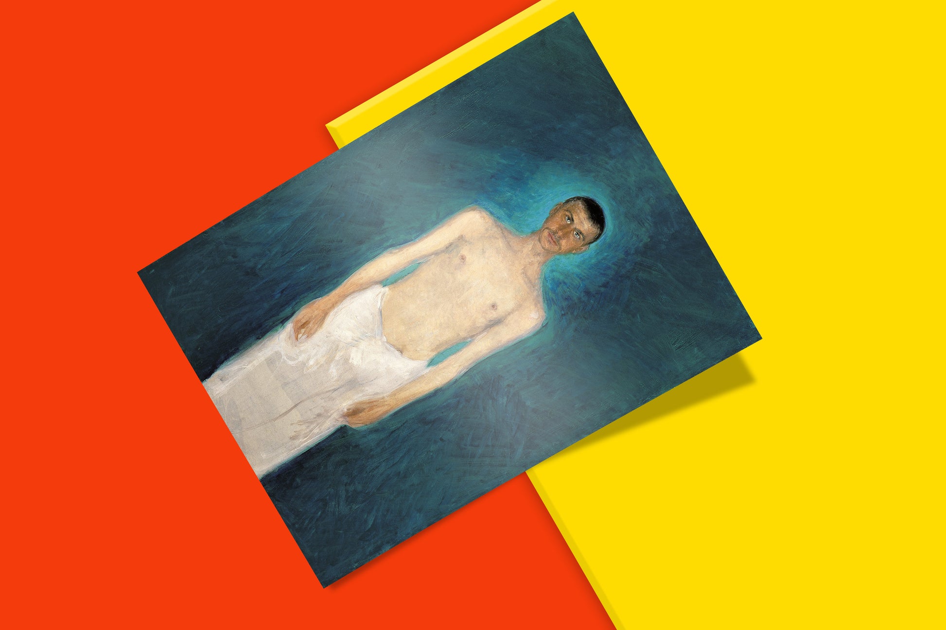 Viennese Expressionism art print by Richard Gerstl – Semi-Nude Self-Portrait as fine wall hanging or gallery piece