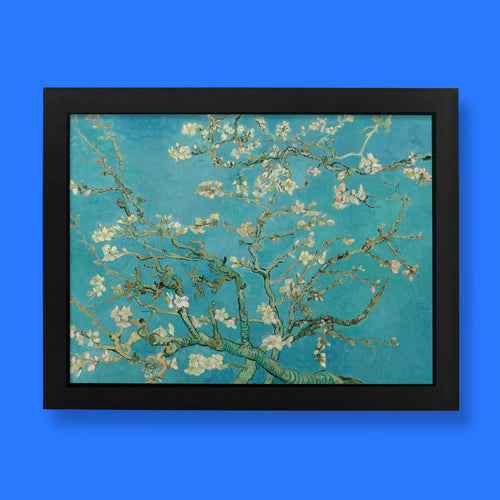 Vincent van Gogh Almond Blossom print, a beautiful fine art poster featuring blossoming branches against a blue sky, perfect for elegant wall art decor.