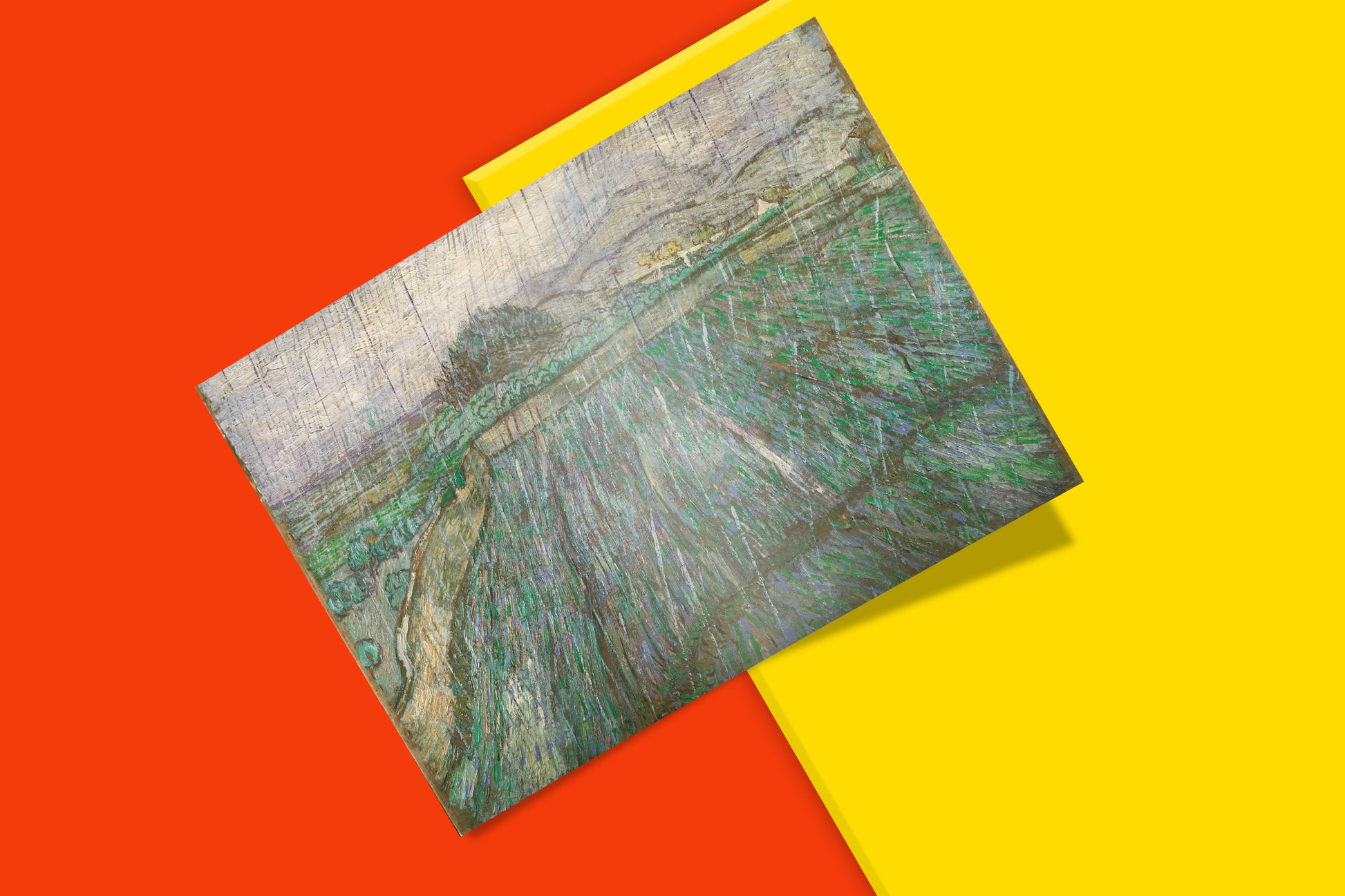 Museum-quality art reproduction of Vincent van Gogh’s 'Rain,' showcasing vivid colors and exceptional detail.