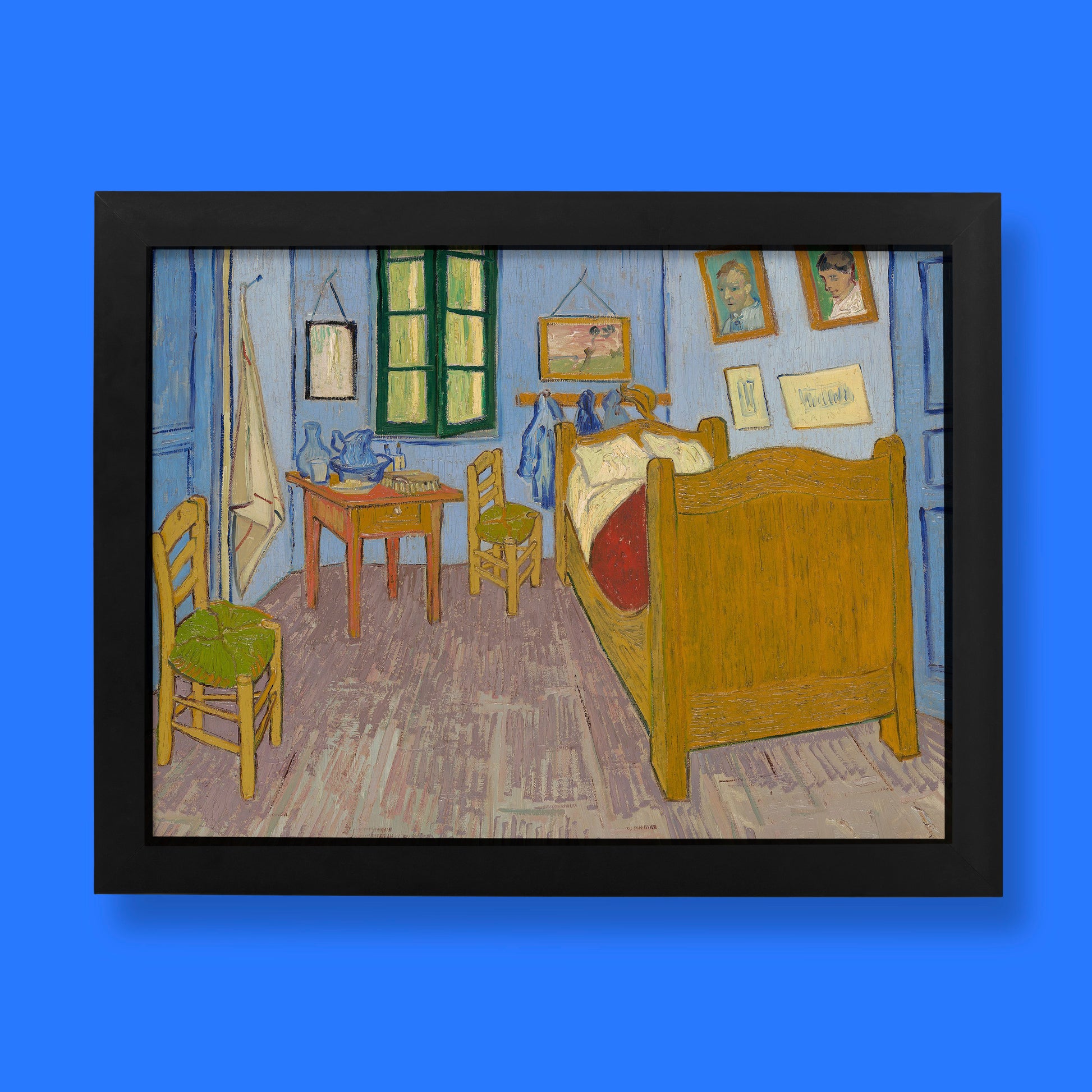 Vincent van Gogh Bedroom in Arles Post-Impressionist art print featuring iconic yellow house interior, premium fine art reproduction for contemporary wall art decor