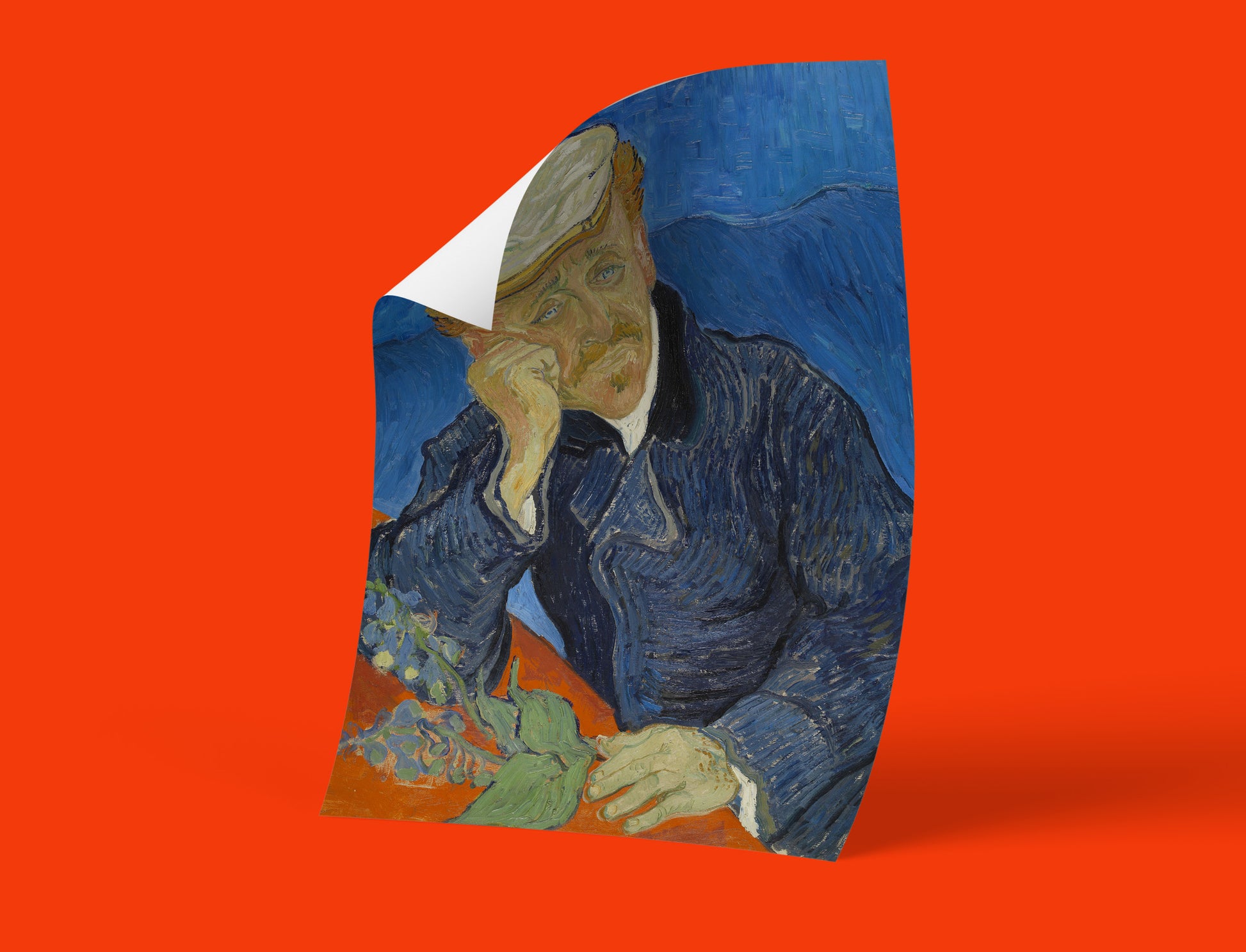 Iconic Van Gogh painting reproduction, "Portrait of Dr. Paul Gachet," available as a premium art print.