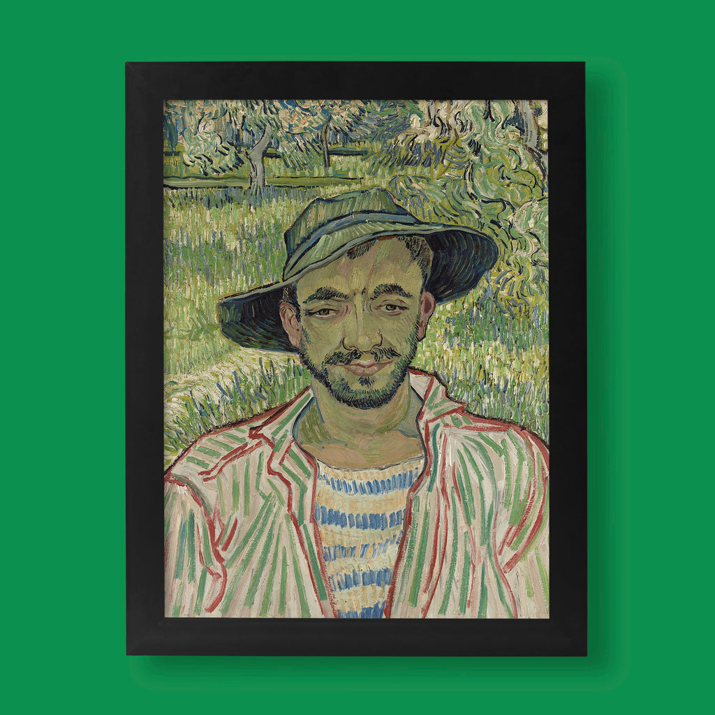 Vincent van Gogh The Gardener fine art print poster featuring Post-Impressionist portrait painting perfect for home wall decor and art collectors