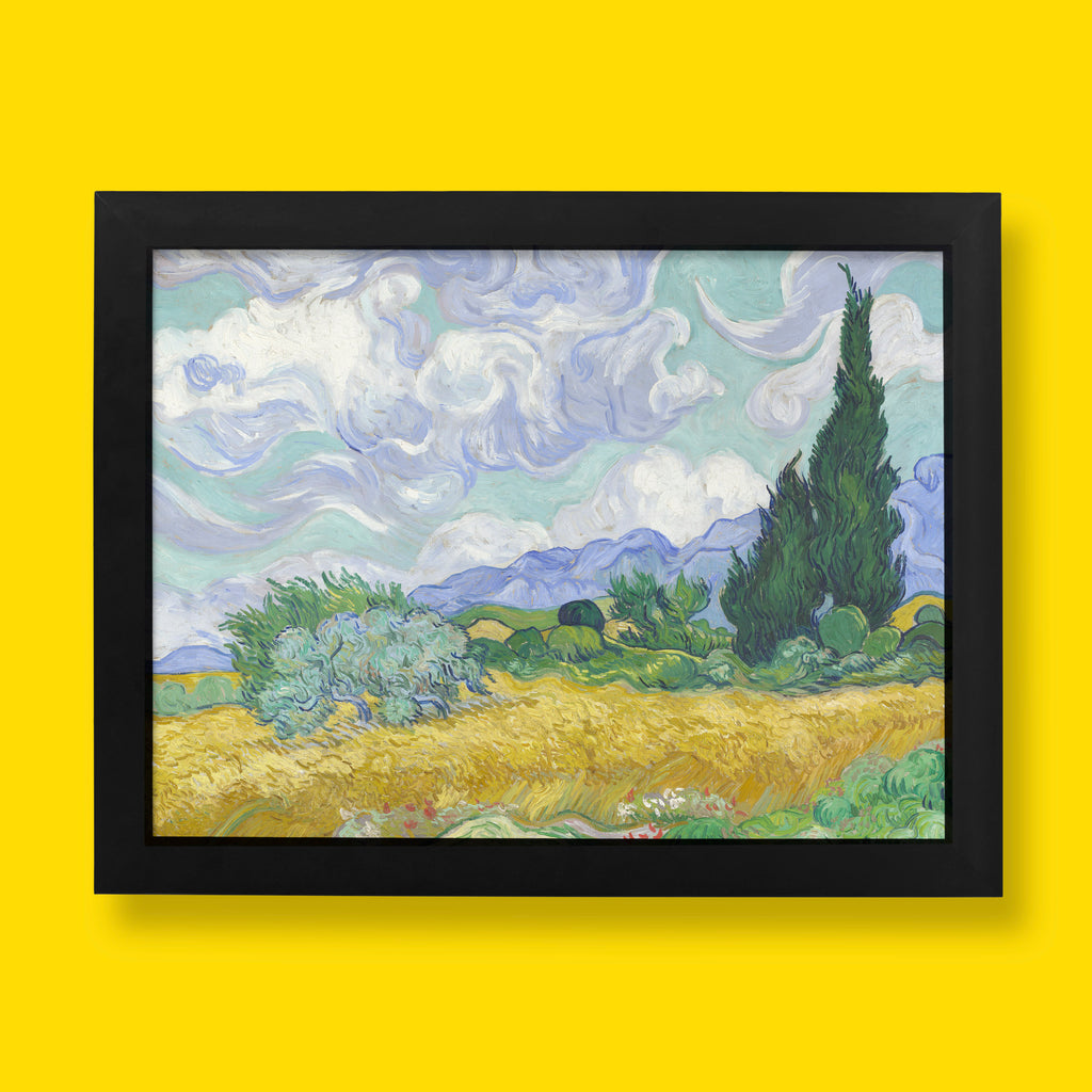 Vincent van Gogh "Wheat Field with Cypresses" fine art print for sale. This high-quality giclée print captures the iconic landscape painting with vivid colours and sharp detail, perfect for classic wall art decor.