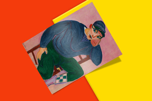 Matisse Young Sailor fine art poster - premium reproduction of 1906 Fauvist masterpiece with vibrant blue sweater and green pants on pink background for home decor