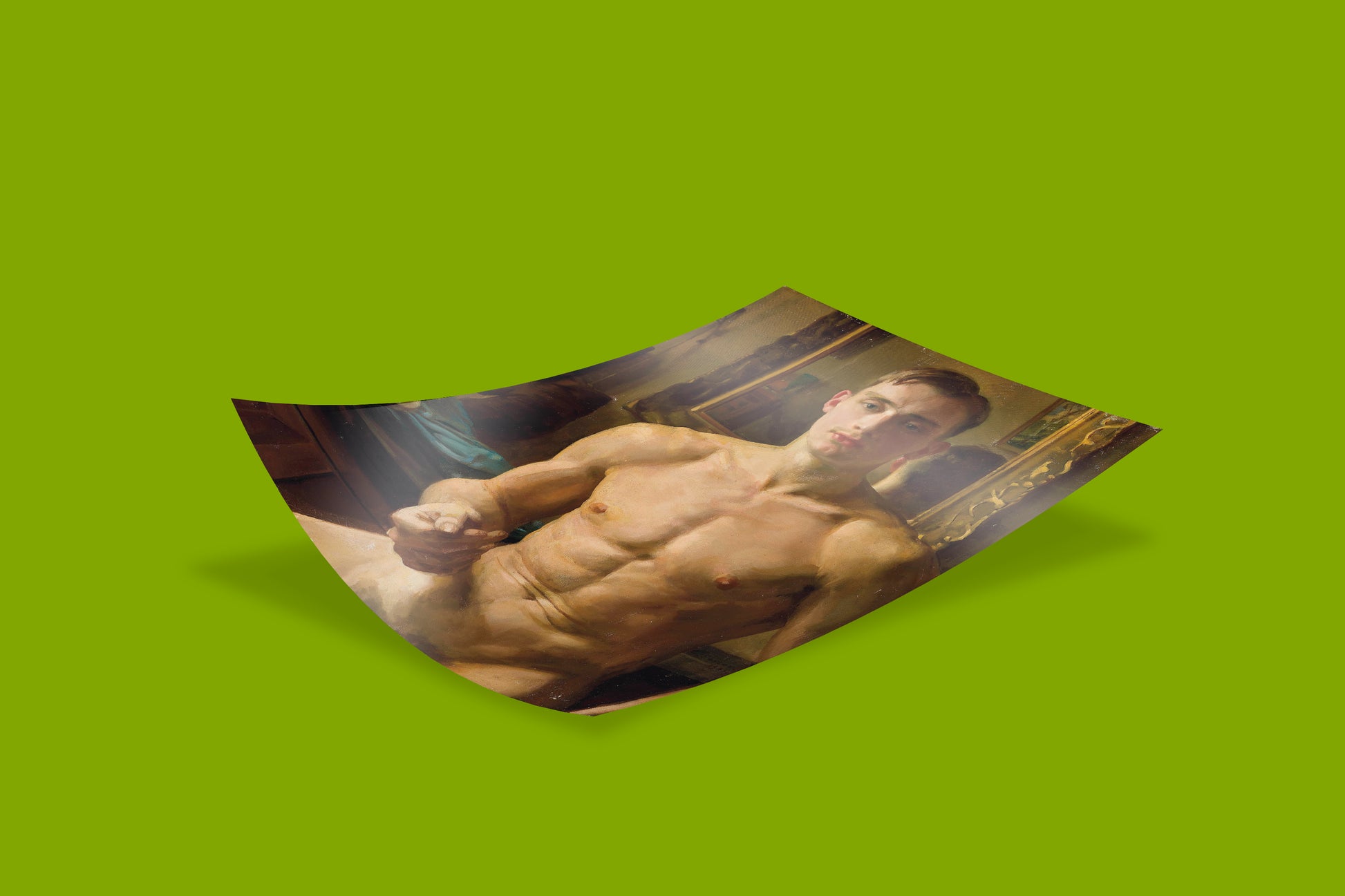 A close-up view of a fine art print of "The Boxer," highlighting Somov's expressive brushwork and the subject's contemplative expression.