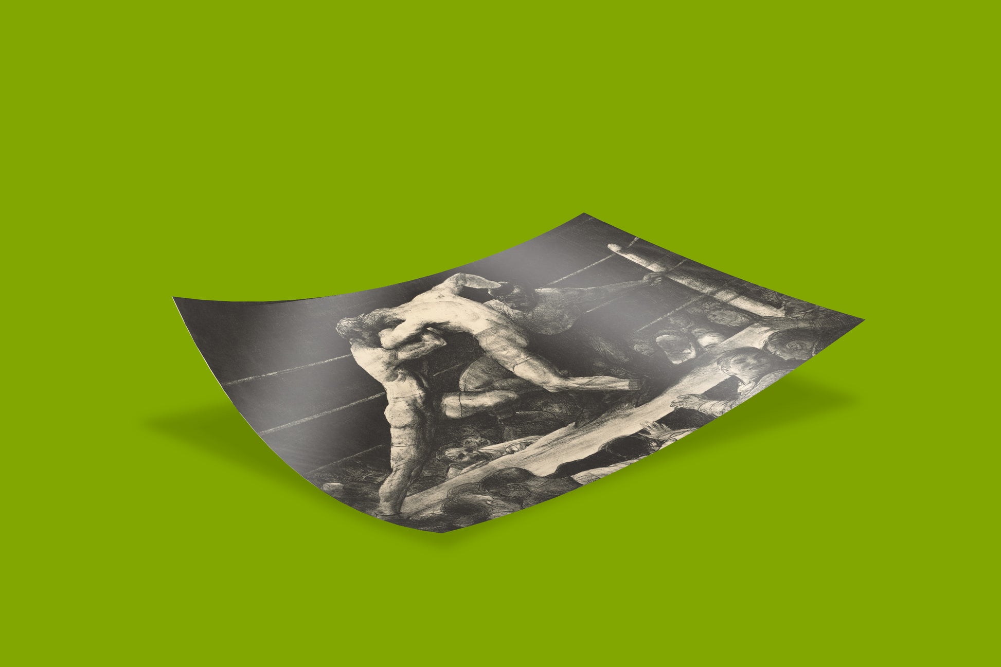 Vintage-style sports wall art featuring George Bellows’ iconic boxing scene from 1917