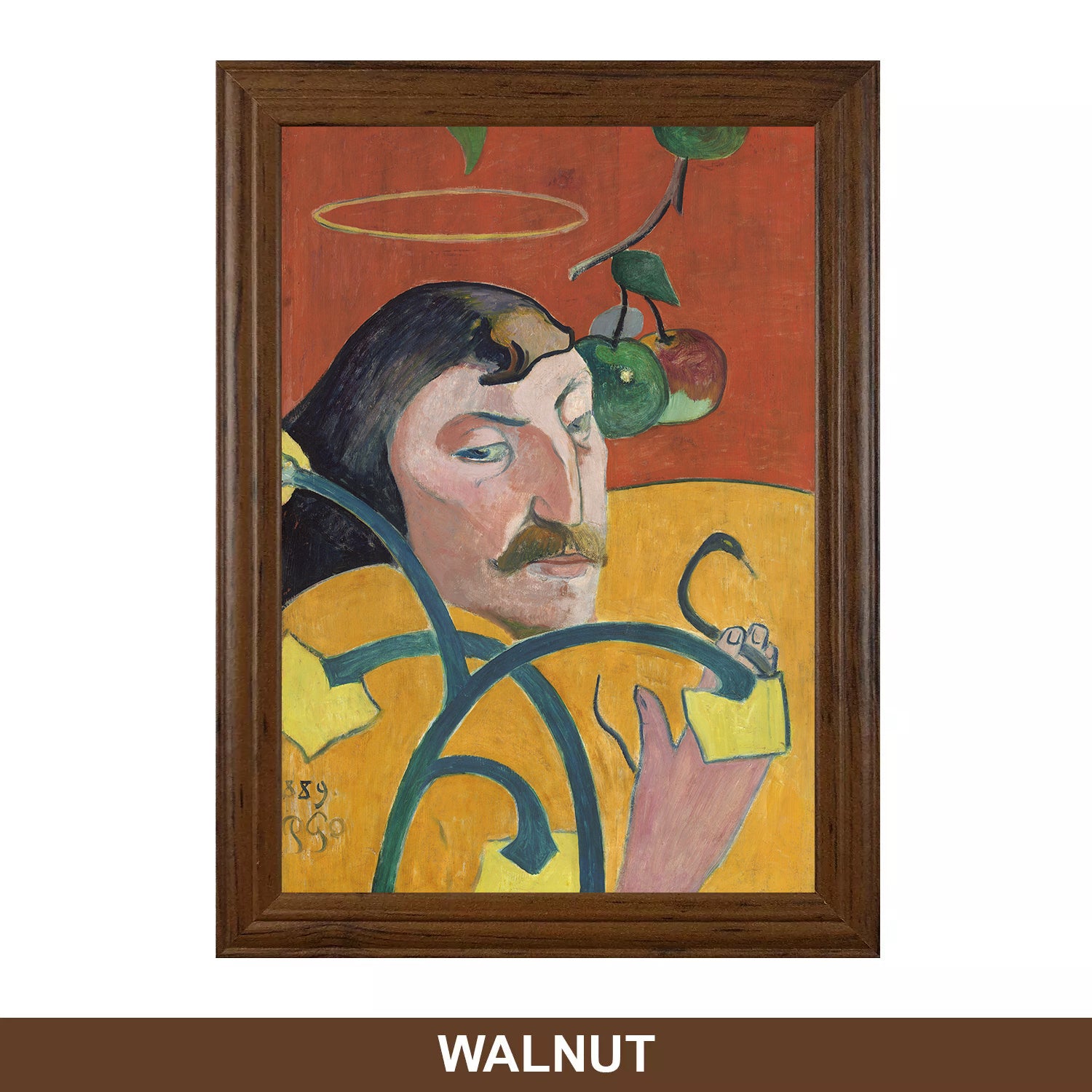 Walnut A4 classic style picture frame for art prints and wall art, UK handmade frame with deep wood-effect finish and durable shatterproof Perspex