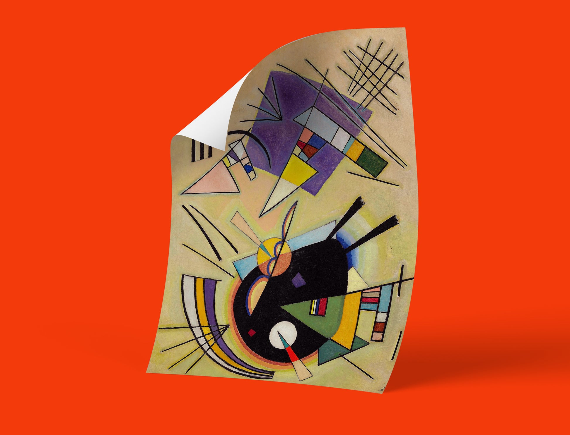 Wassily Kandinsky Black and Violet reproduction - museum-grade Bauhaus abstract art print featuring dramatic colour interplay and geometric composition, premium wall art for modern homes