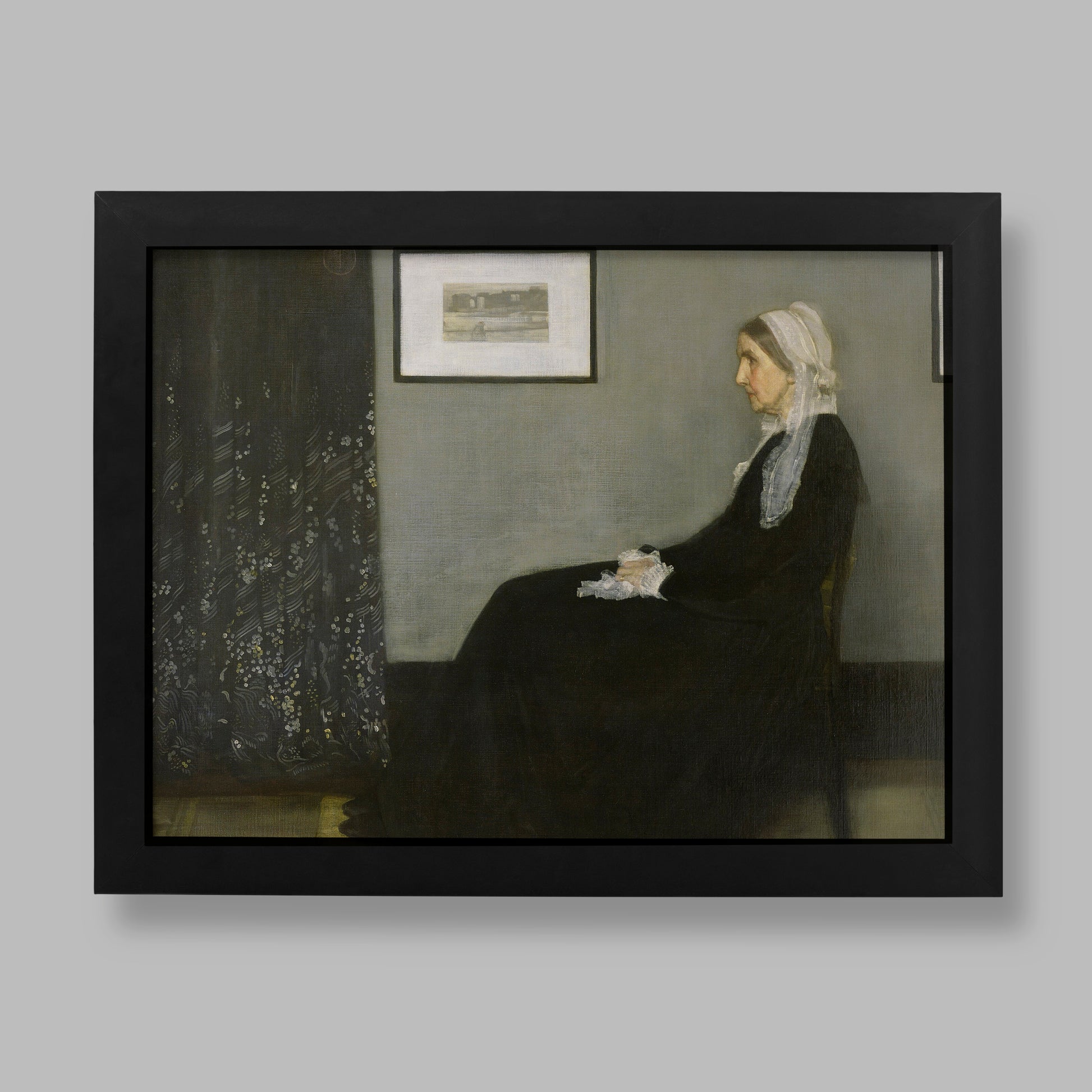 Whistler's Mother fine art print by ART SNOB, giclée reproduction of James Abbott McNeill Whistler's Arrangement in Grey and Black No. 1
