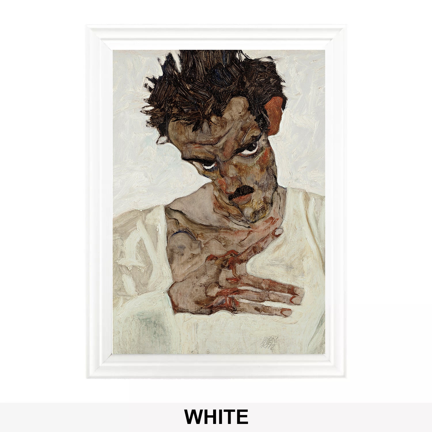 White A4 classic style picture frame for art prints and wall art, UK handmade wood-effect photo frame with durable shatterproof Perspex front