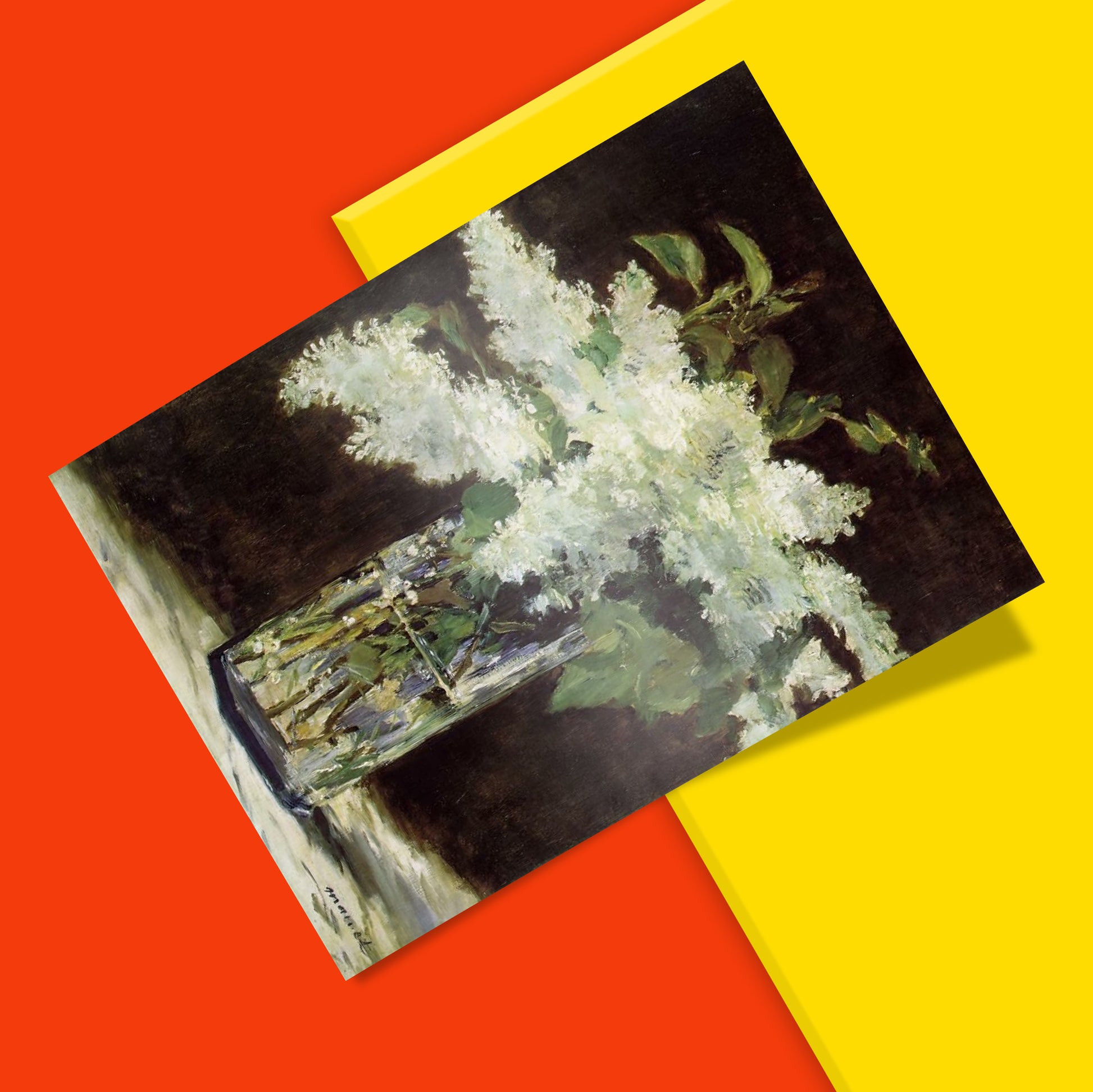 White Lilac flower painting print by Manet