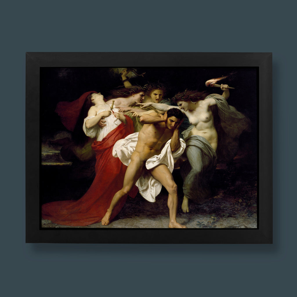 William-Adolphe Bouguereau Orestes Pursued by the Furies fine art print - museum quality giclée reproduction of classical French academic painting for home wall art