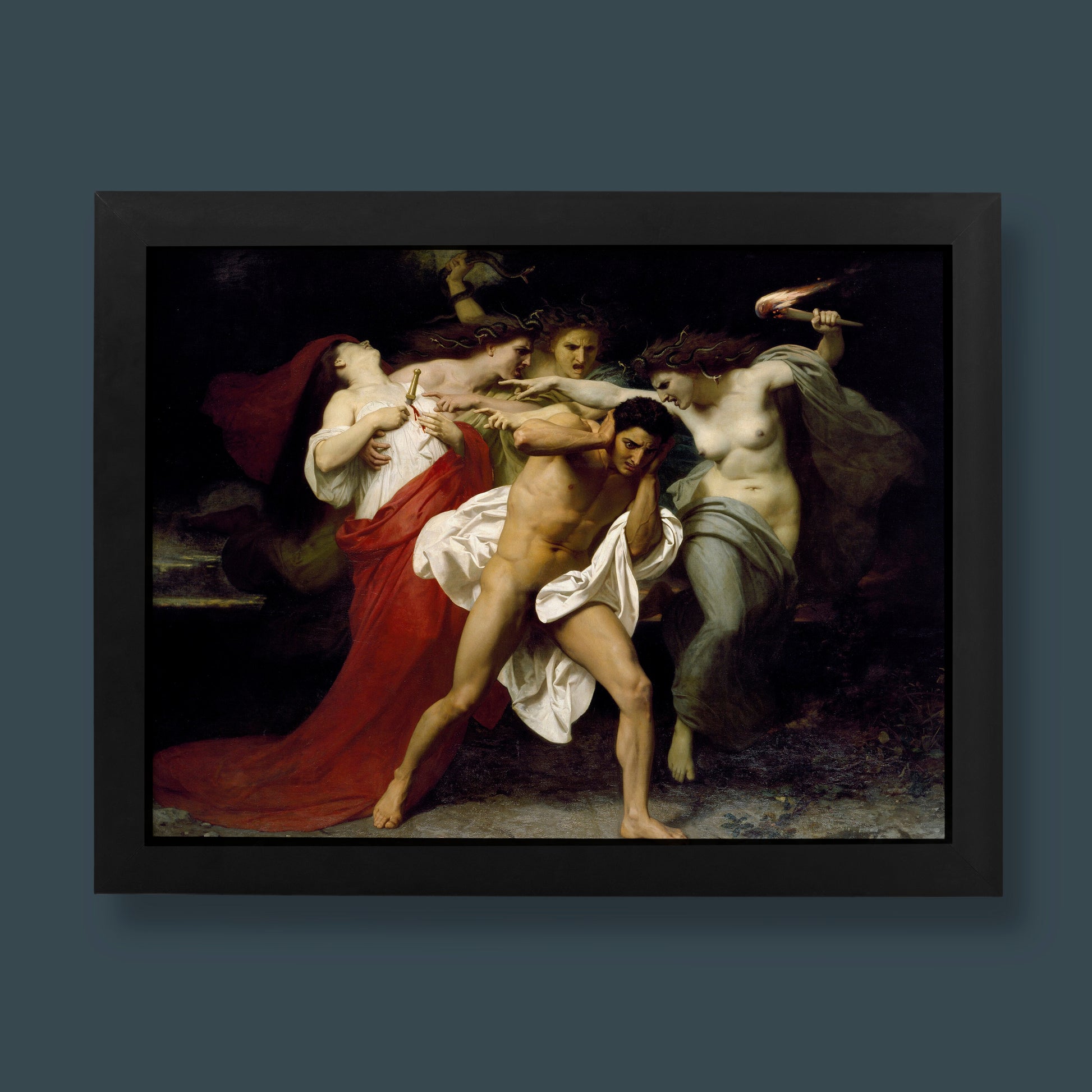 William-Adolphe Bouguereau Orestes Pursued by the Furies fine art print - museum quality giclée reproduction of classical French academic painting for home wall art