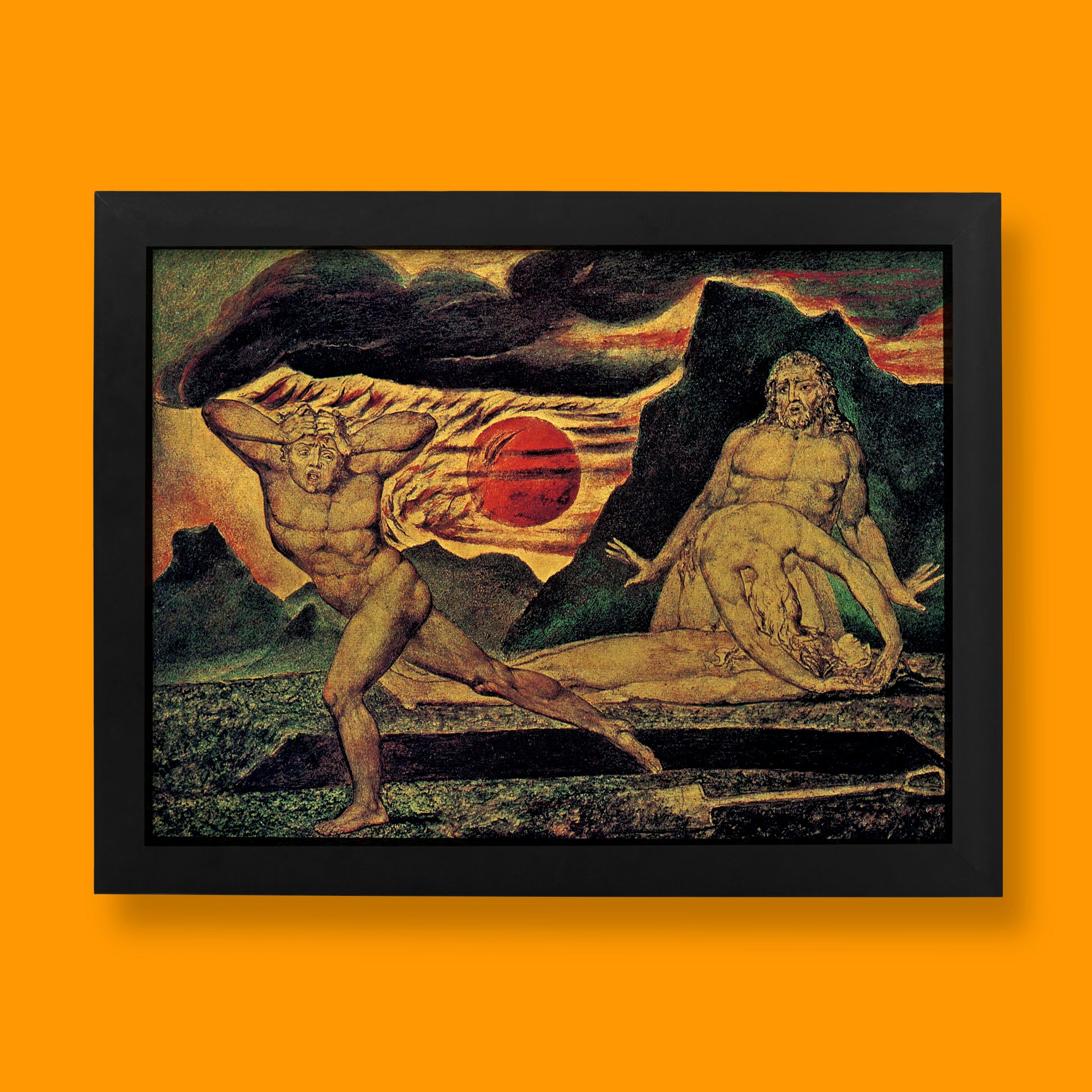 A stunning giclée fine art print of William Blake's 'The Body of Abel Found by Adam and Eve' from ARTSNOB, perfect for home decor.
