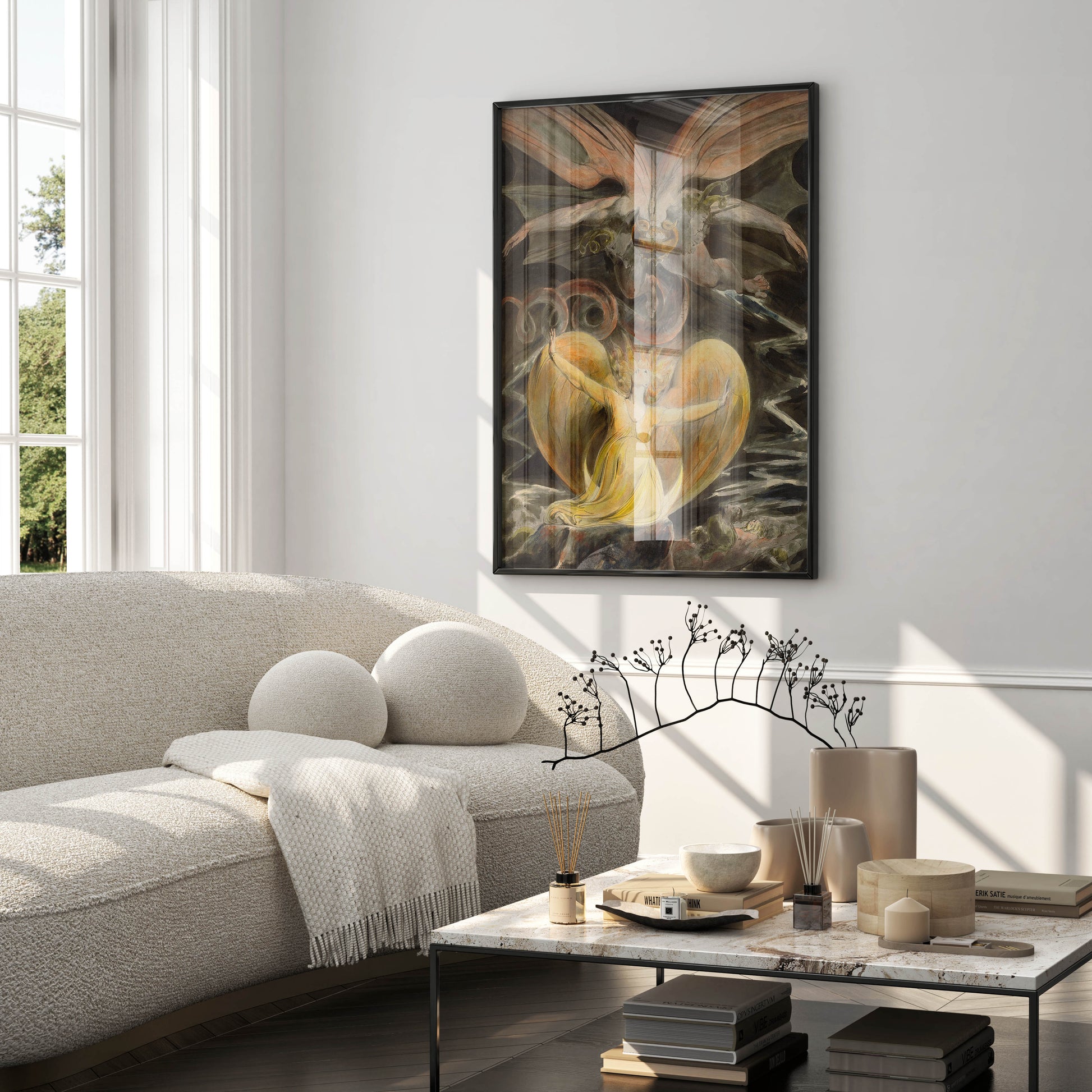 William Blake gothic dark art print featuring the Great Red Dragon, premium wall decor for art lovers and collectors