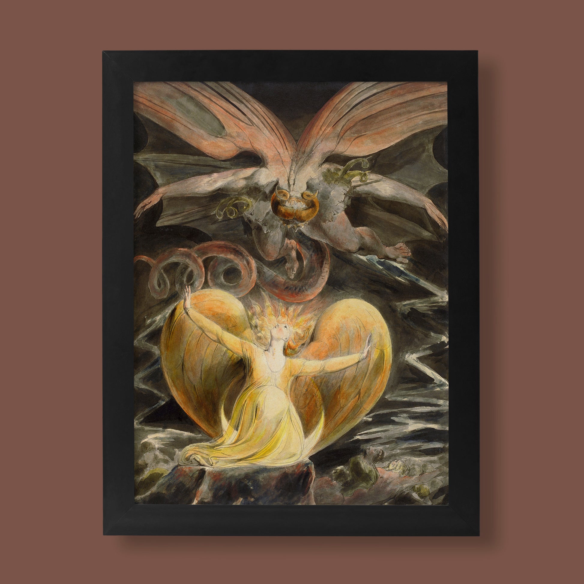 William Blake The Great Red Dragon and the Woman Clothed with the Sun fine art print, giclée wall art reproduction
