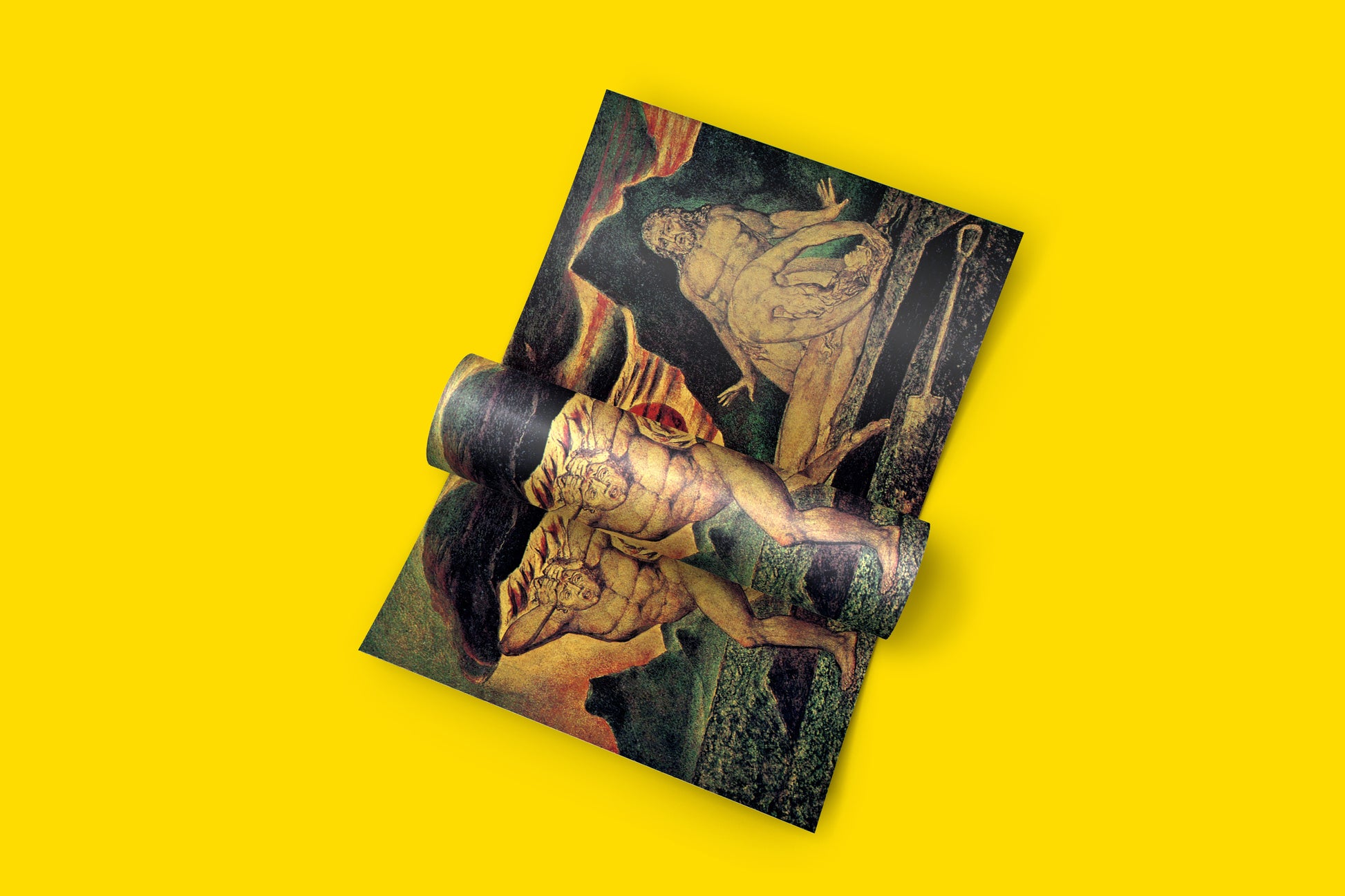 A detailed close-up of the ARTSNOB fine art poster, showcasing the vivid colours of William Blake's masterpiece.