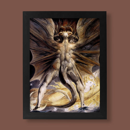William Blake The Great Red Dragon and the Woman Clothed with the Sun fine art print, a captivating giclée print of the iconic religious masterpiece for wall art collectors.