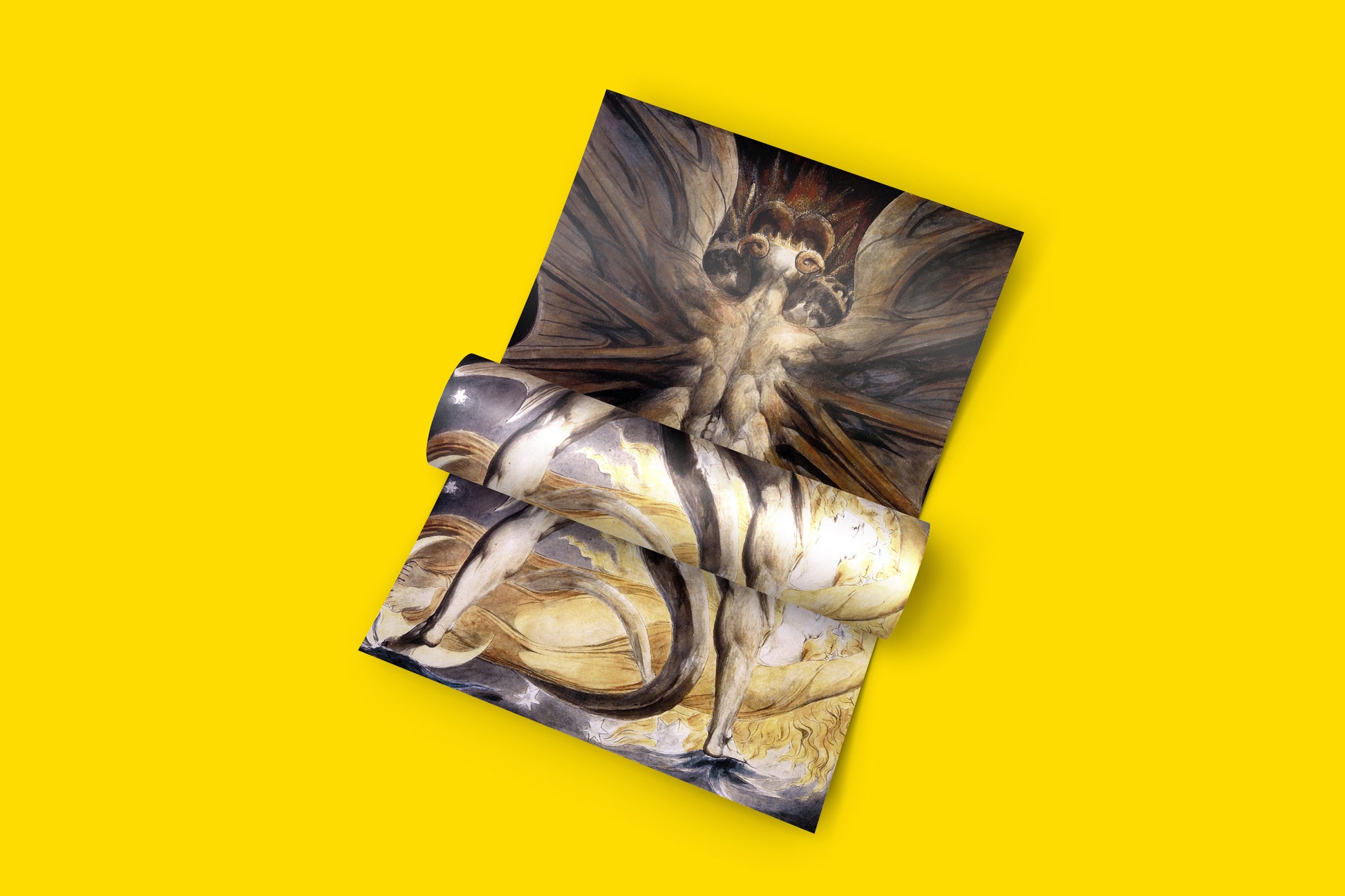 Detail of the Woman Clothed with the Sun from William Blake's iconic painting, available as a vibrant, museum-quality art print for sale.
