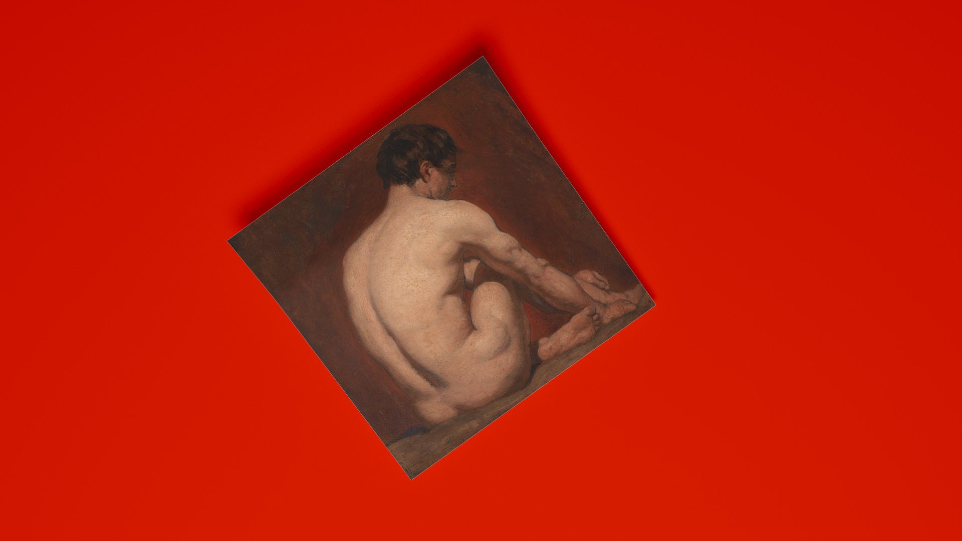 Detailed studio shot of the William Etty Male Nude print, showcasing its vibrant colours and sharp clarity.