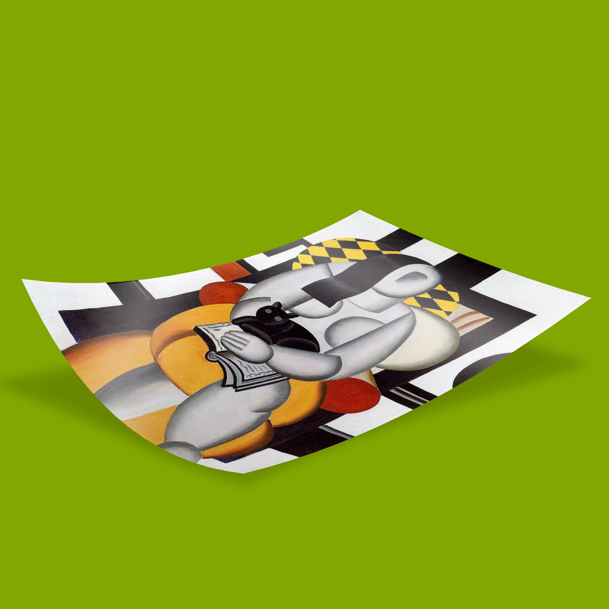 Museum quality giclée print of Fernand Léger Woman with a Cat artwork featuring machine aesthetic and purist movement influence