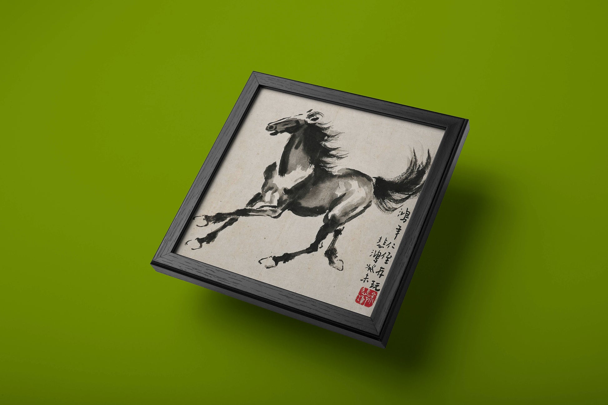 Xu Beihong's 1943 "Running Horse" artwork, presented as a high-quality giclée print on a smooth matte finish paper, perfect for art collectors.