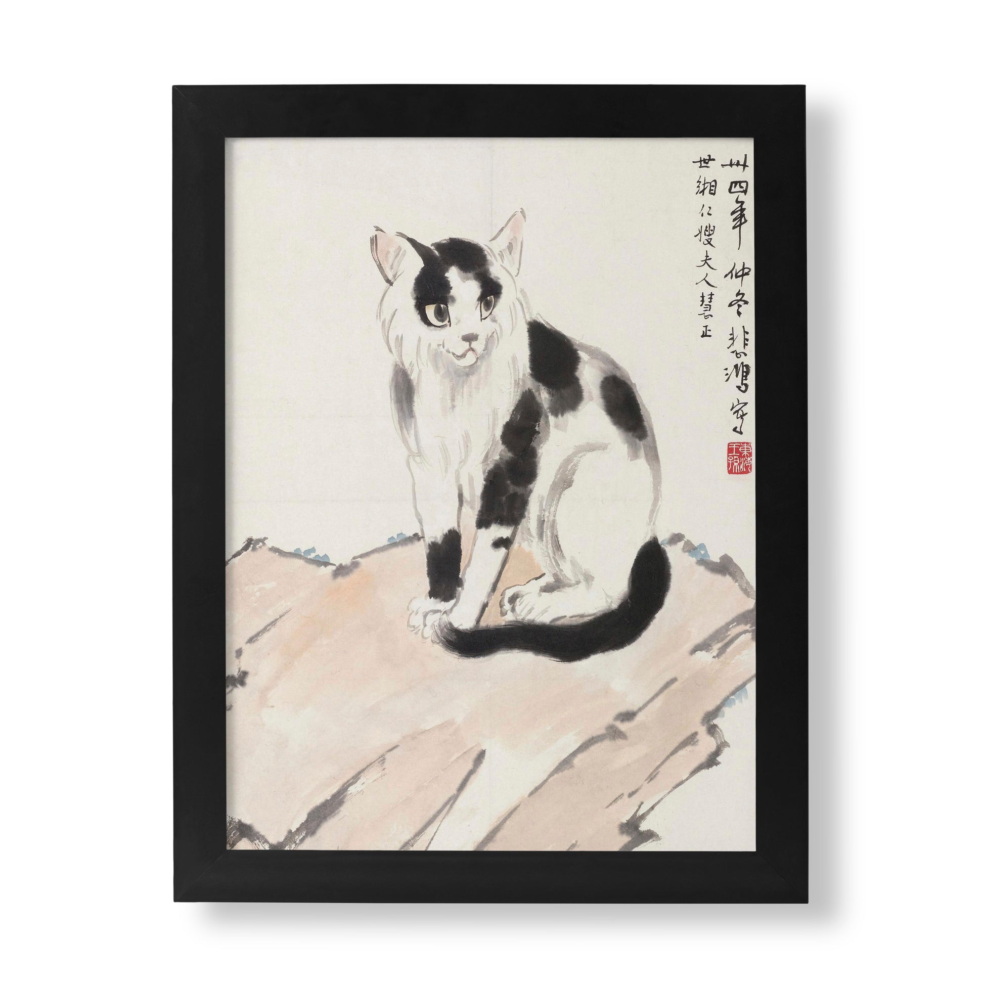 A beautiful fine art print of Xu Beihong's 1934 painting "Cat," perfect for modern home decor and art collectors.